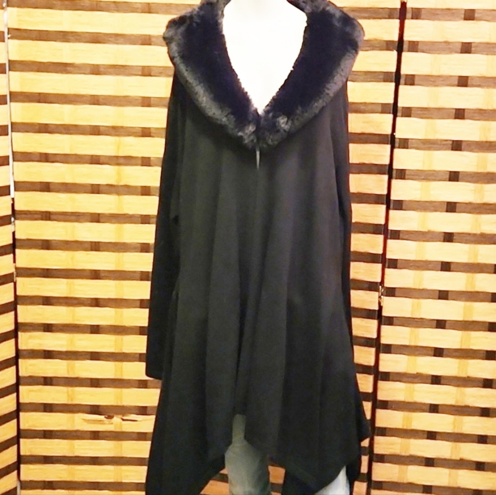 NWT! Ruby Rd faux fur long sweater